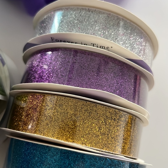 5 pcs Adhesive Glitter Ribbon Tape 6.6 ft x 0.9" in (2m x 2.2 cm) / Roll - Picture 2 of 8